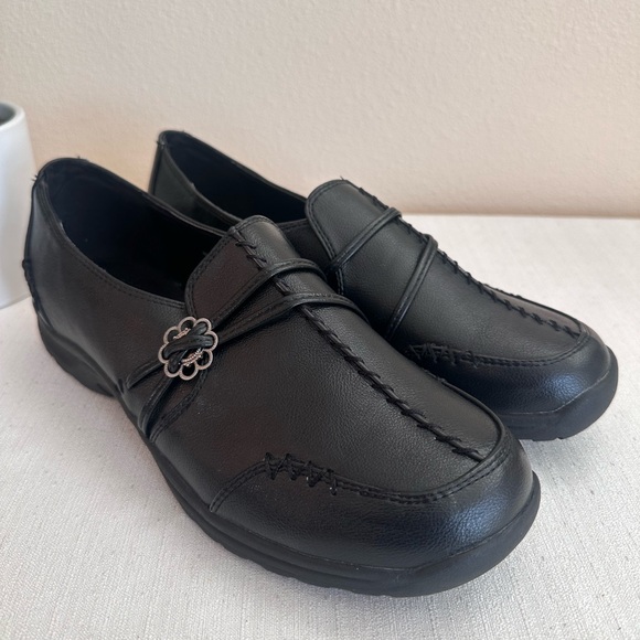 Comfortview Natalia Black Faux Leather Casual Comfy Loafers Women’s 10M - Picture 6 of 14